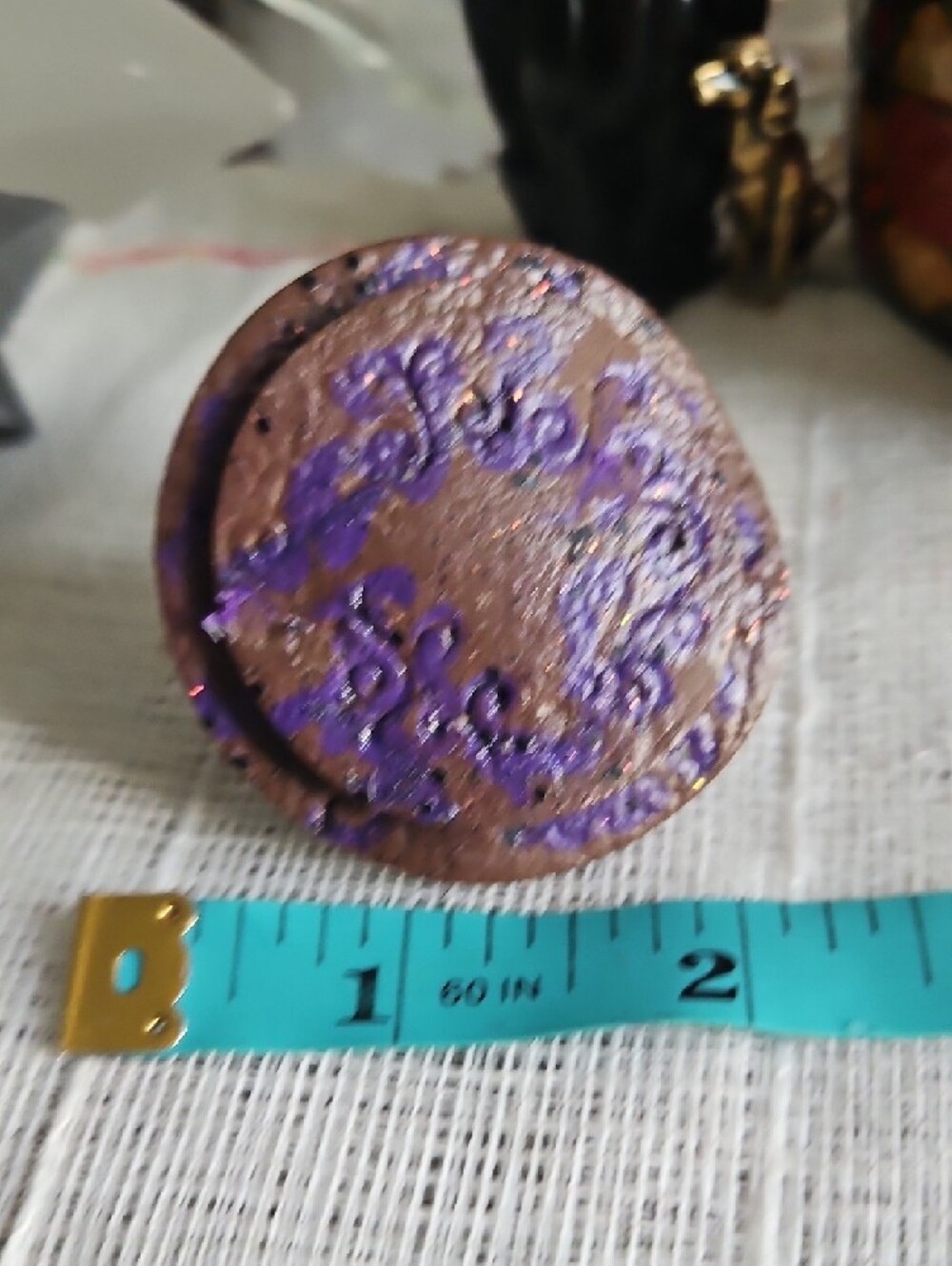 Handmade Tooled&Painted Genuine Leather Round Pet Collar Button Accent NEW - Picture 7 of 9